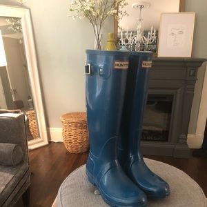 Hunter Boots Tall Deep Jade Size 8 Boots